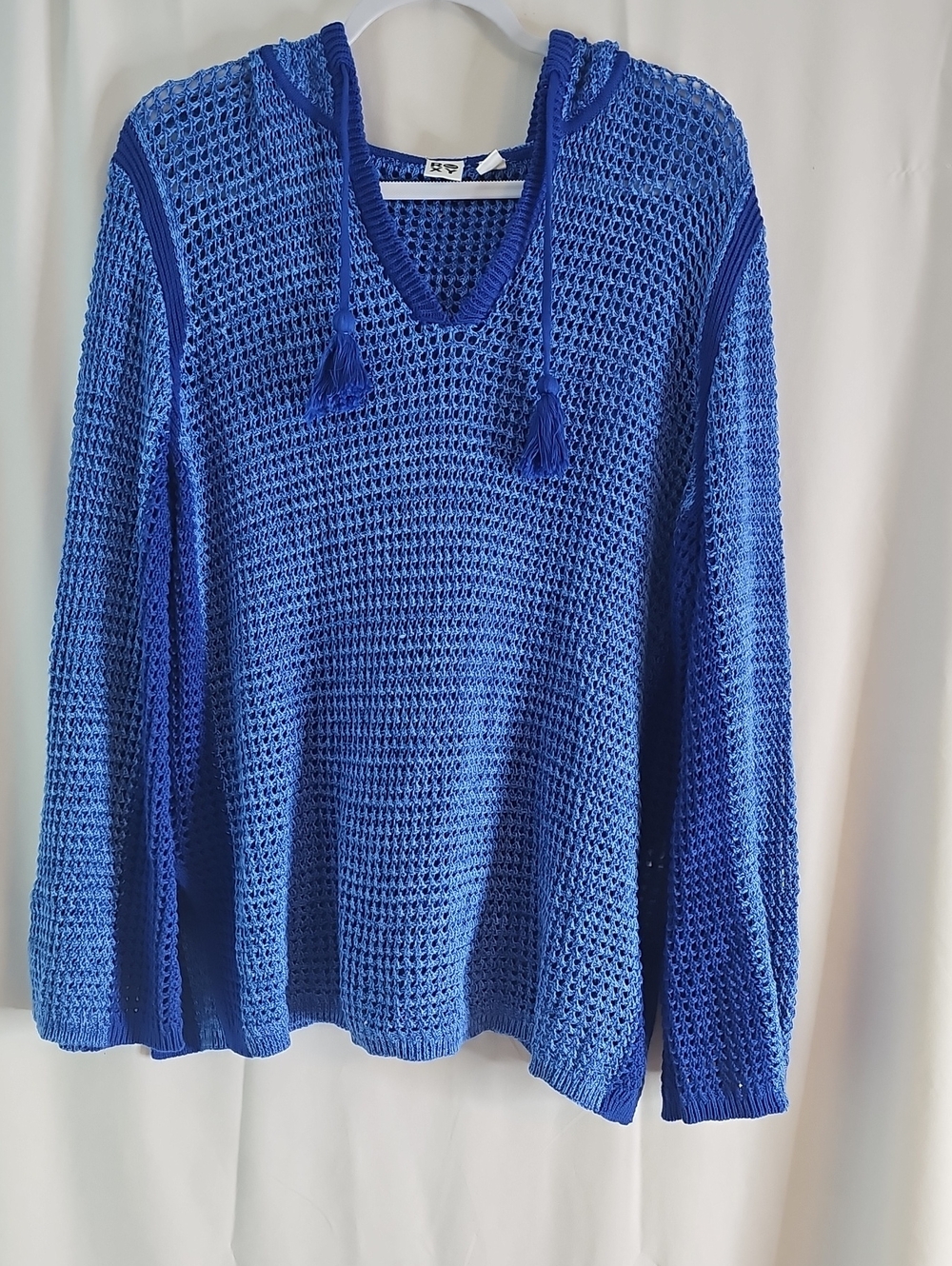 Roxy Blue Knit Hooded Sweater - Casual Lightweight Pullover